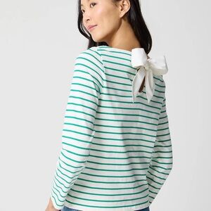 J Crew Factory 3X Striped bow-back Top